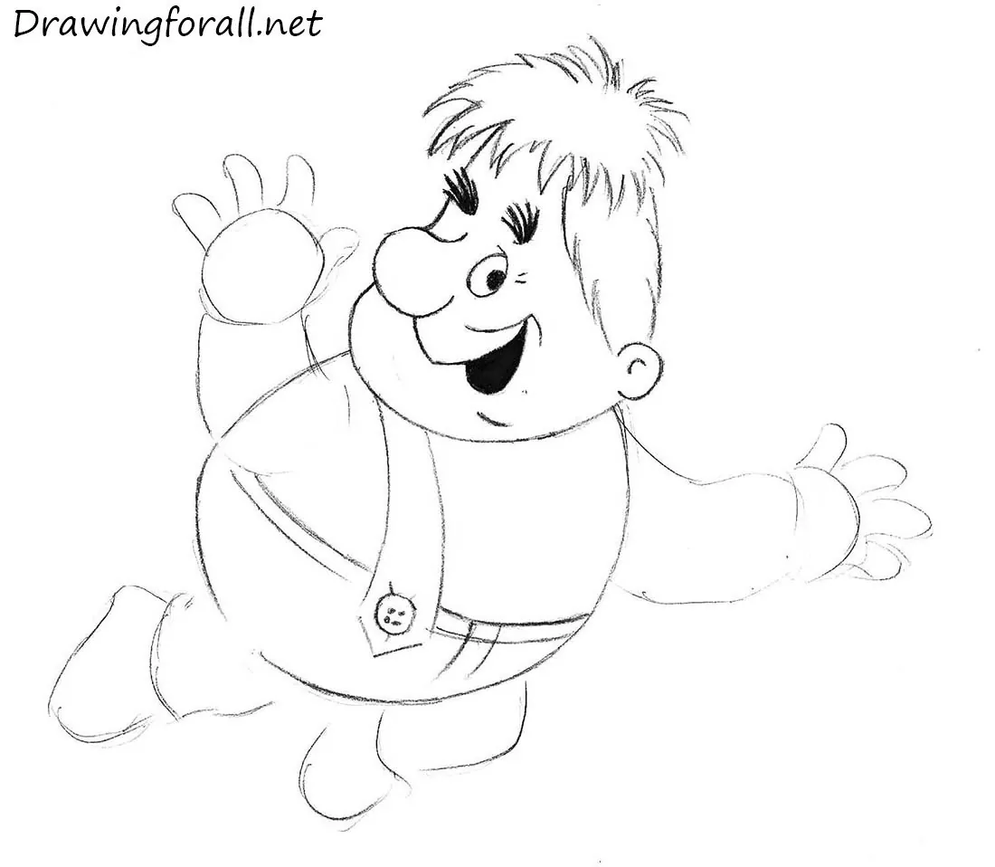 Draw out the torso of Karlsson