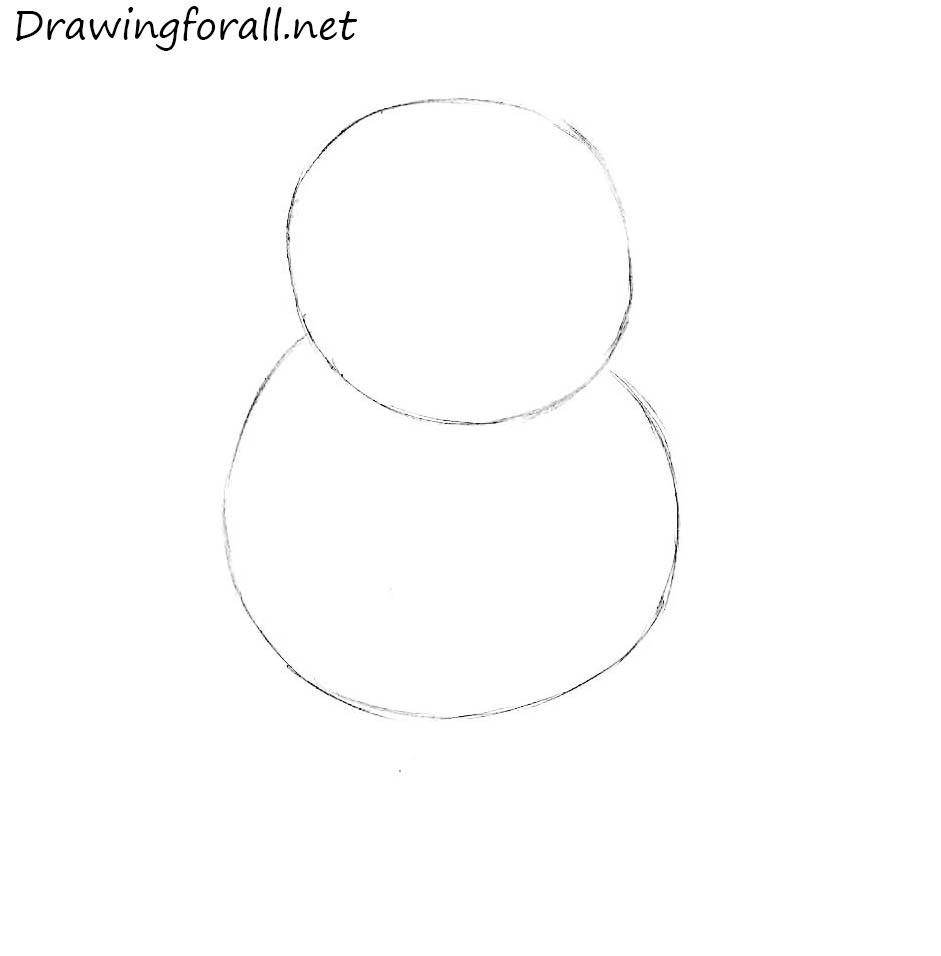 Sketch two base circles for the head and body