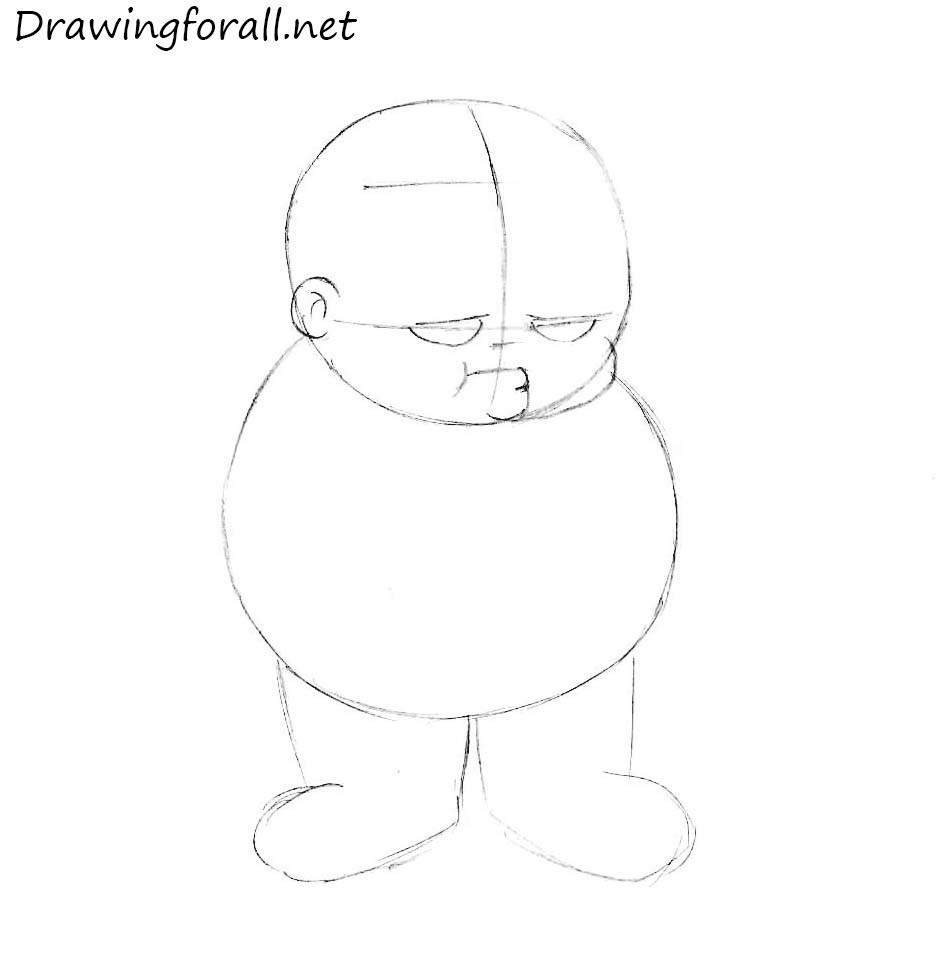 Sketch the facial features using the guides