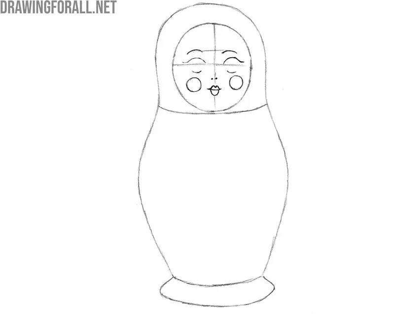 Draw the face of the matryoshka doll