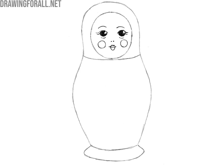 Complete the doll’s face and erase the guidelines