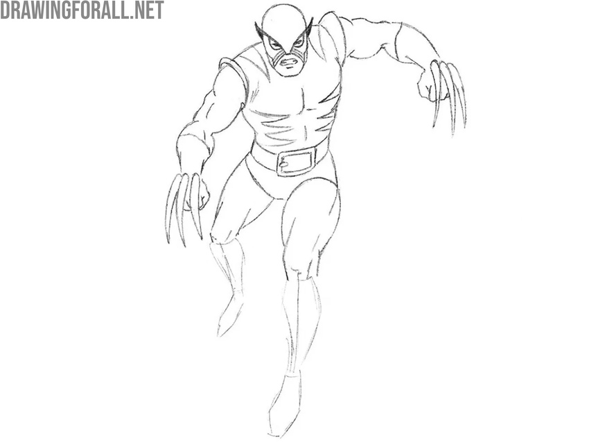 Detail the superhero’s upper legs