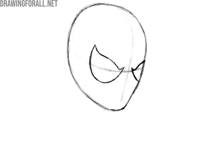 Draw Spider-Man’s eyes on the head