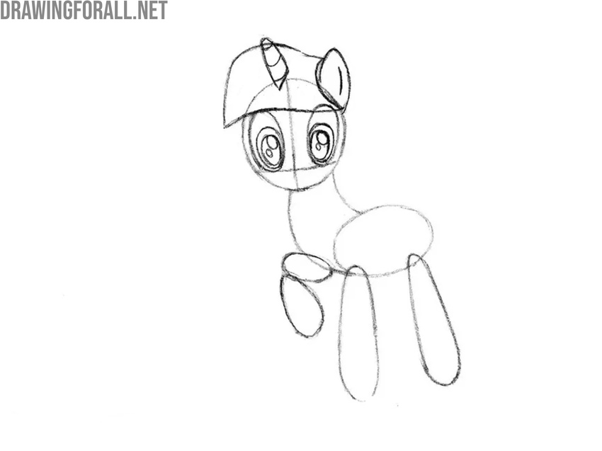 Draw the horn of Twilight Sparkle