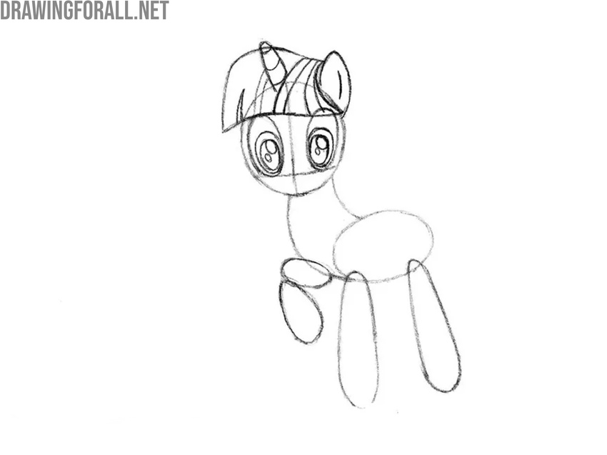 Detail the bangs of the pony