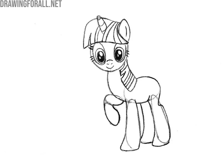 Trace the character’s body and legs