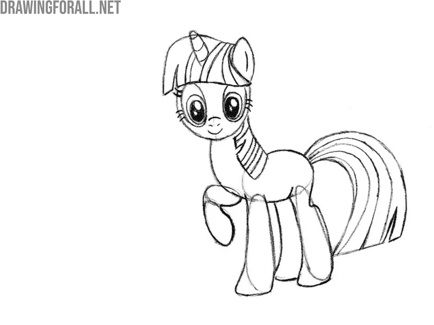 Draw out Twilight Sparkle’s tail