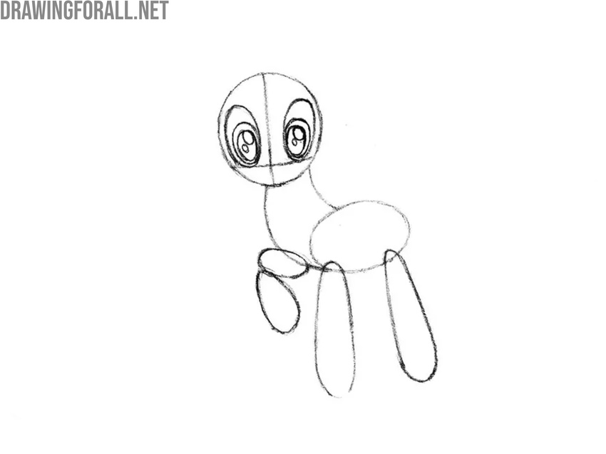 Sketch the pupils and highlights inside