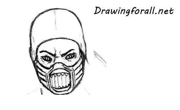 how to draw the mask of reptile from mk
