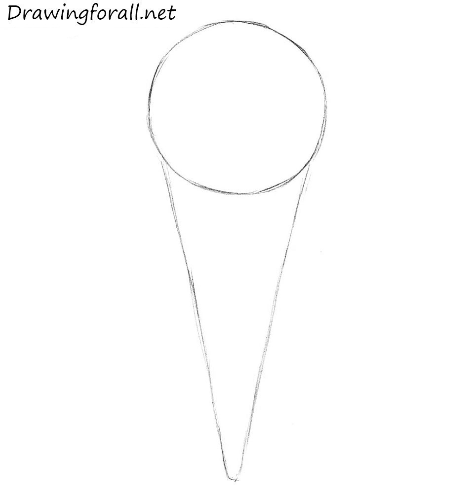 how to draw an ice cream cone