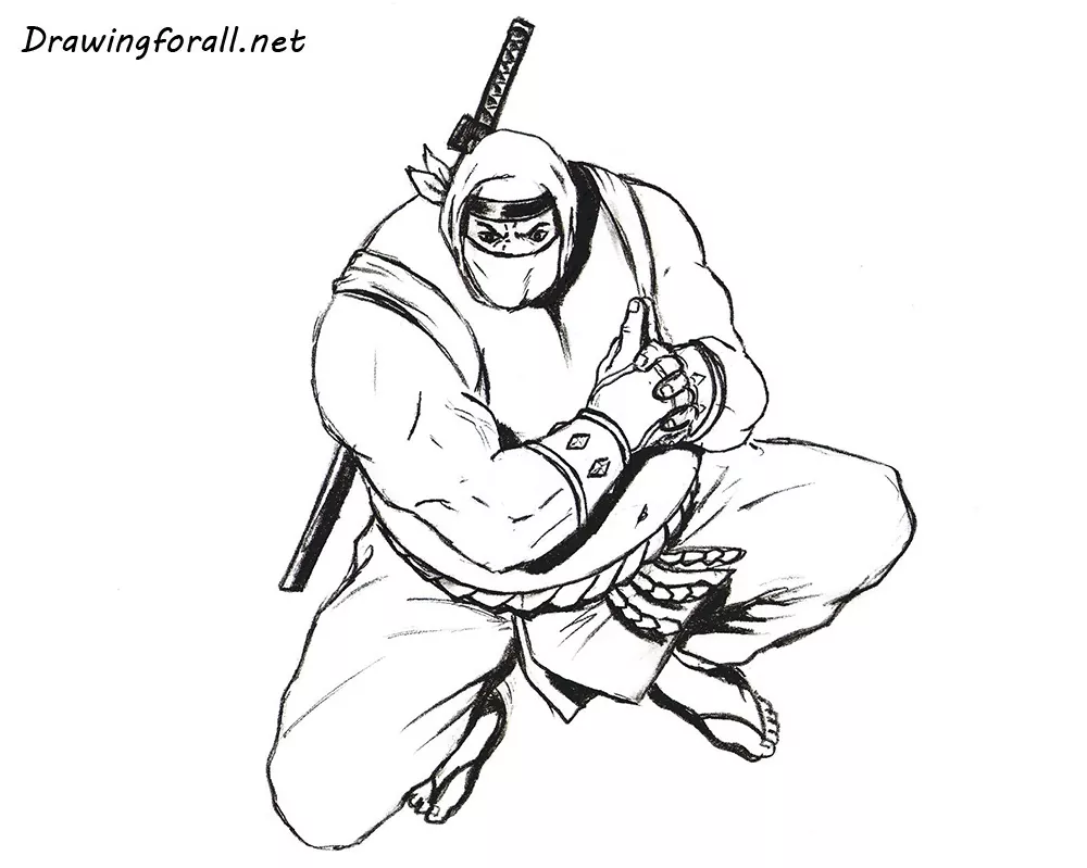 how to draw a sumo ninja step by step