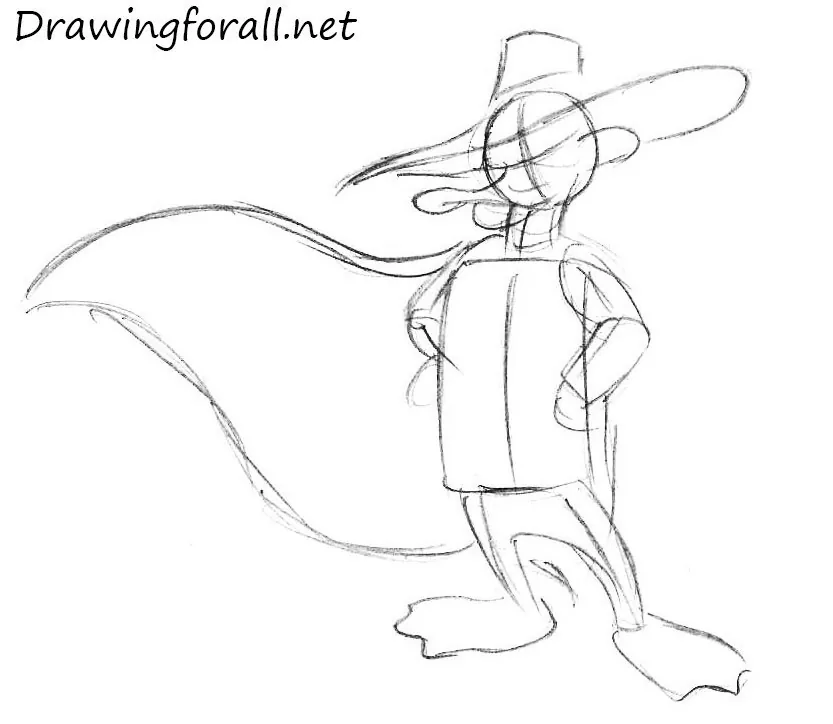 How to Draw Darkwing Duck with a pencil