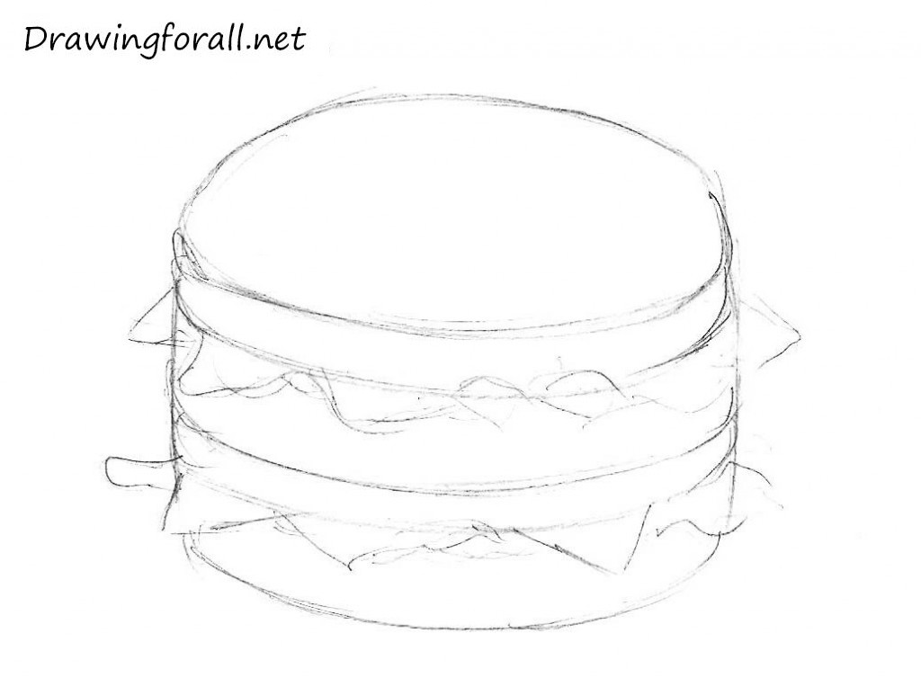 3 How to draw a burger fastfood