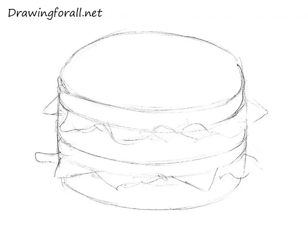 3 How to draw a burger fastfood