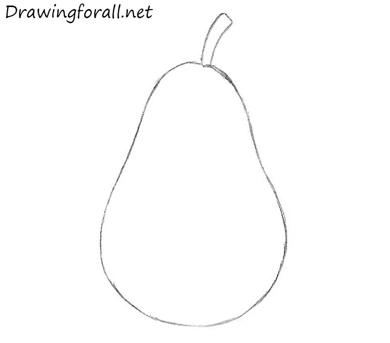 how to draw a pear for beginners step by step