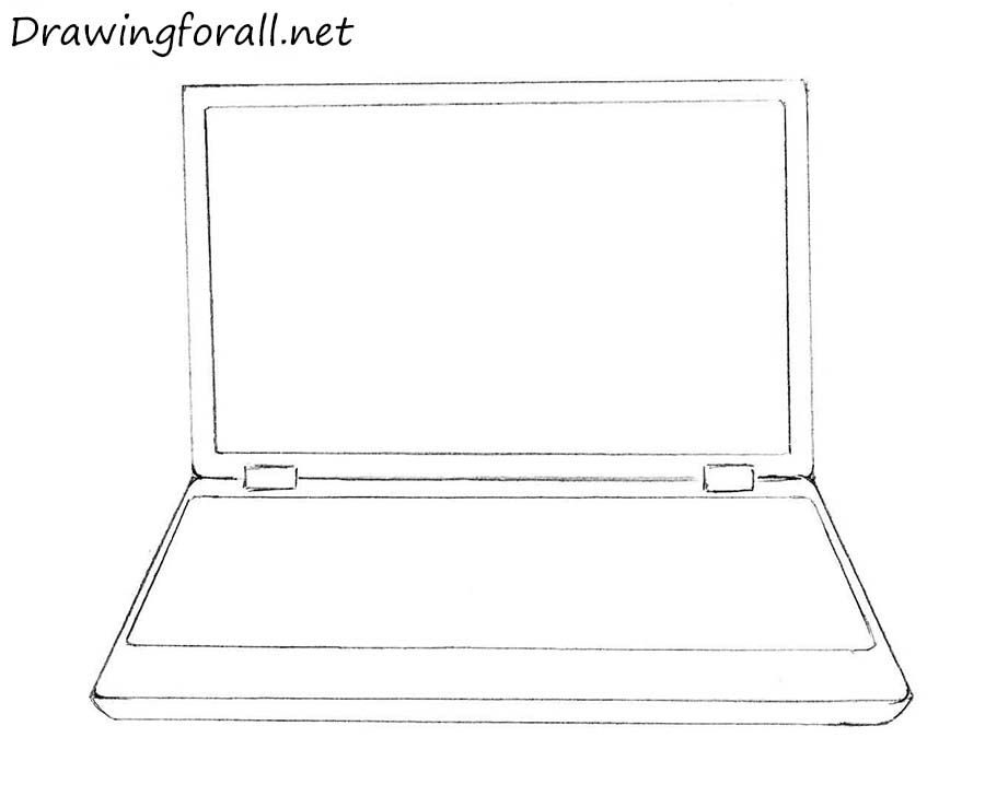 How to draw a laptop with a pencil