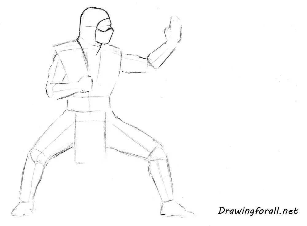 how to draw Sub-Zero mk