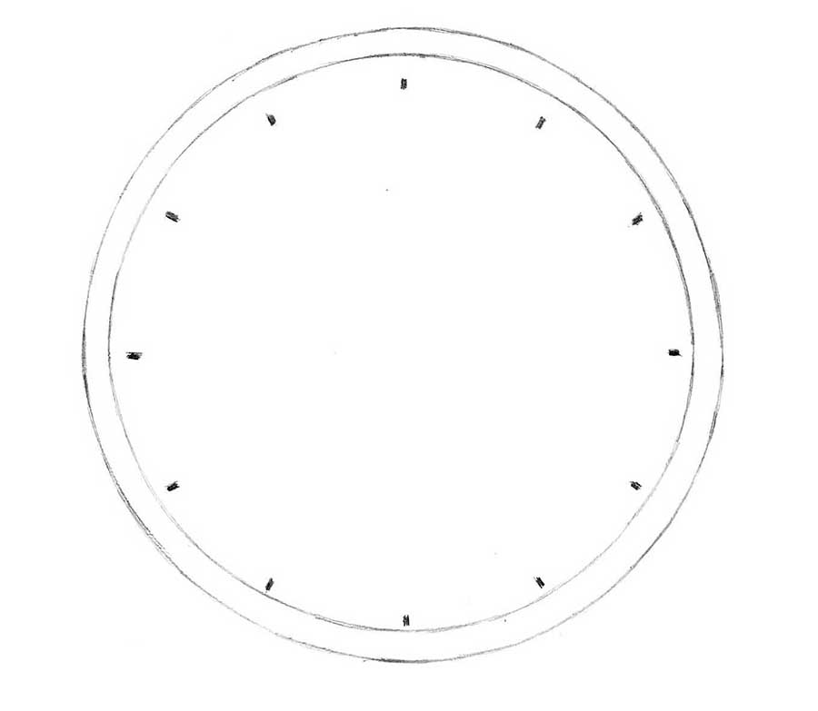 how to draw a clock with a pincil