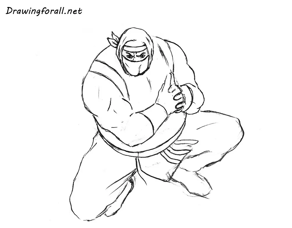 how to draw a sumo ninja