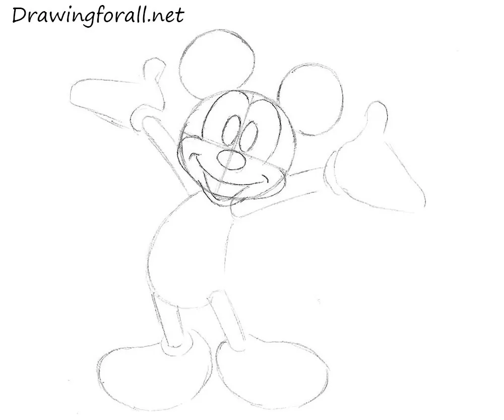 Mickey Mouse Pencil Sketch, Disney | Easy cartoon drawings, Pencil sketch  images, Mickey mouse drawings