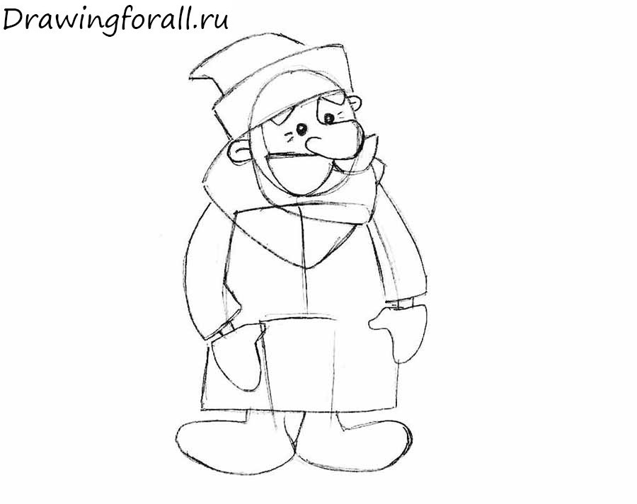 how to draw Ded Moroz for the kids