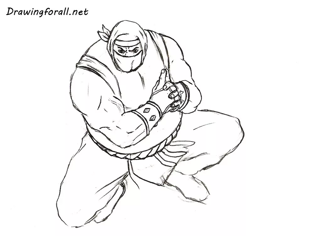 how to draw a sumo ninja step by step