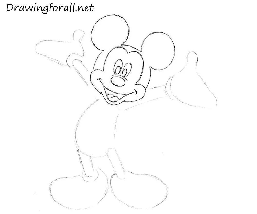 How To Draw A Mickey Mouse Face - Drawing Transparent PNG - 640x400 - Free  Download on NicePNG