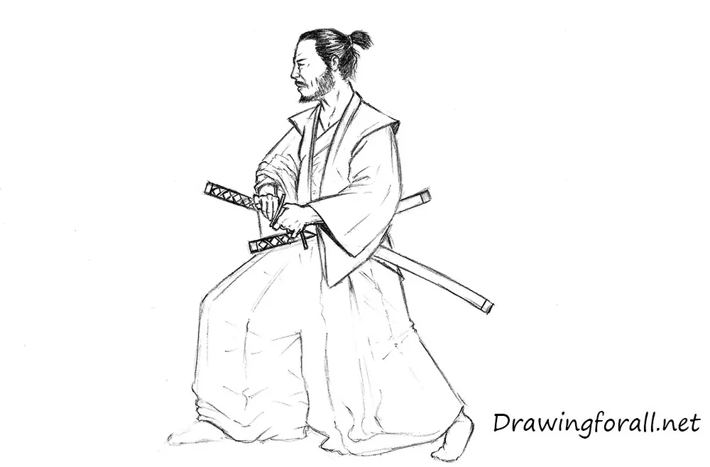 how to draw samurai