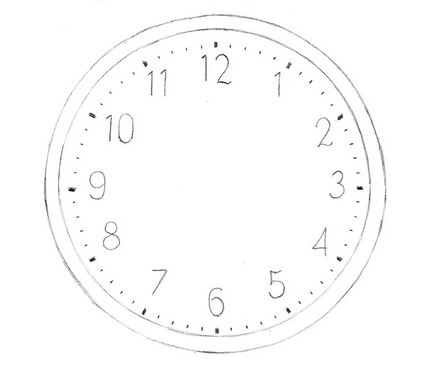drawing of clocks