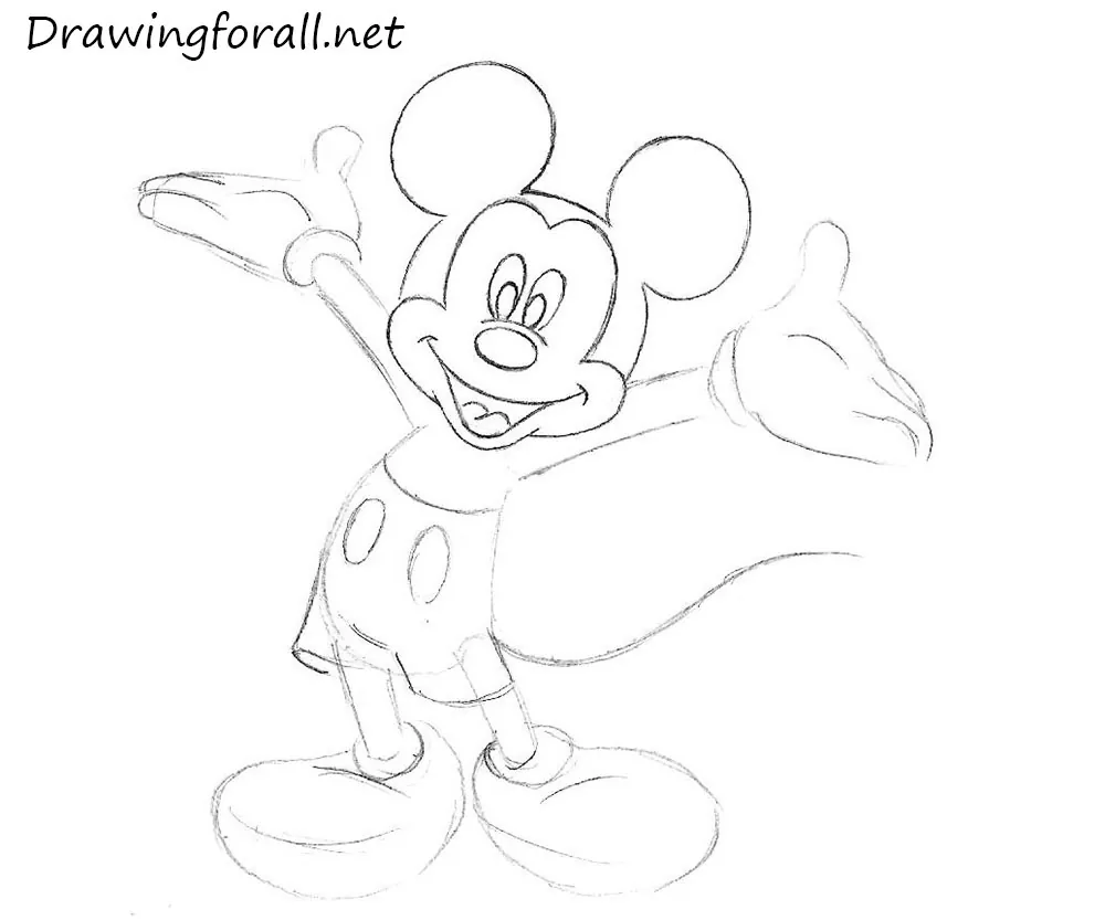 How to draw a MICKEY MOUSE easy step by step  Easy Drawing Tutorial   YouTube