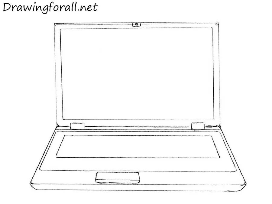 how to draw a laptop step by step for beginners