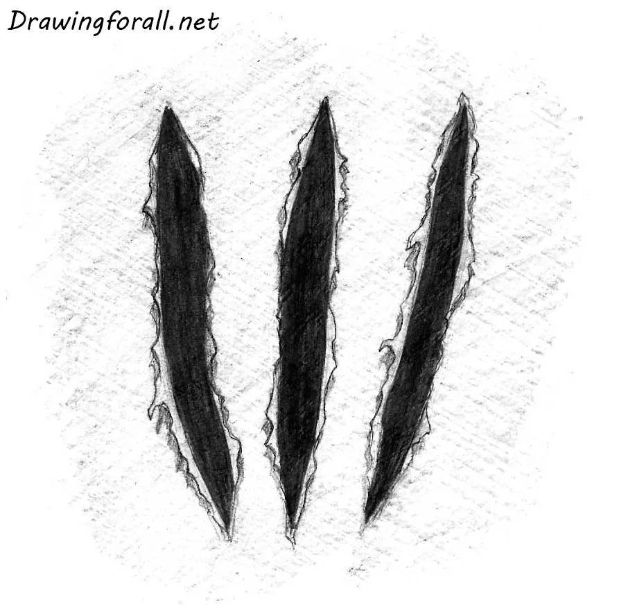 wolverine claw marks drawing