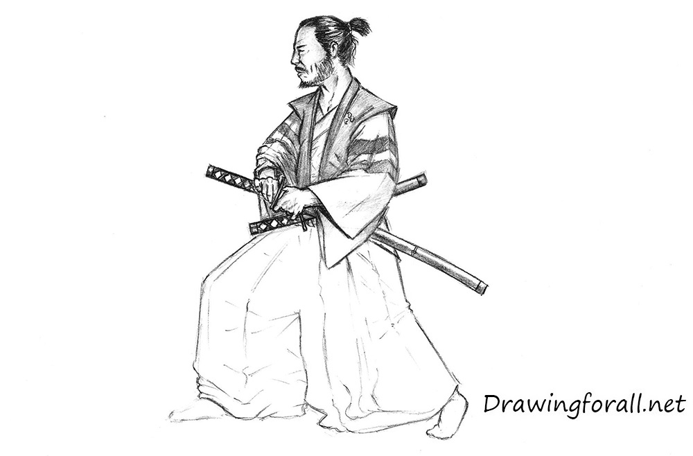 realistic samurai drawing