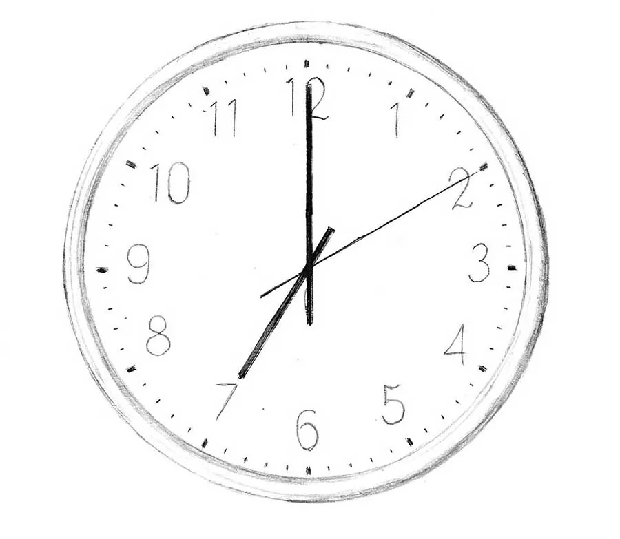 a clock drawing pencil