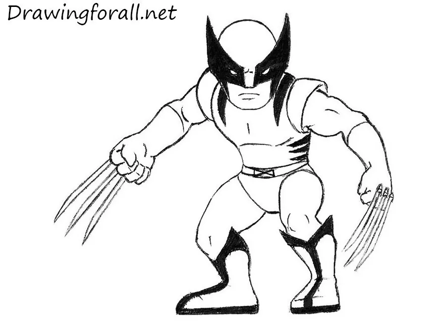 cartoon wolverine drawing