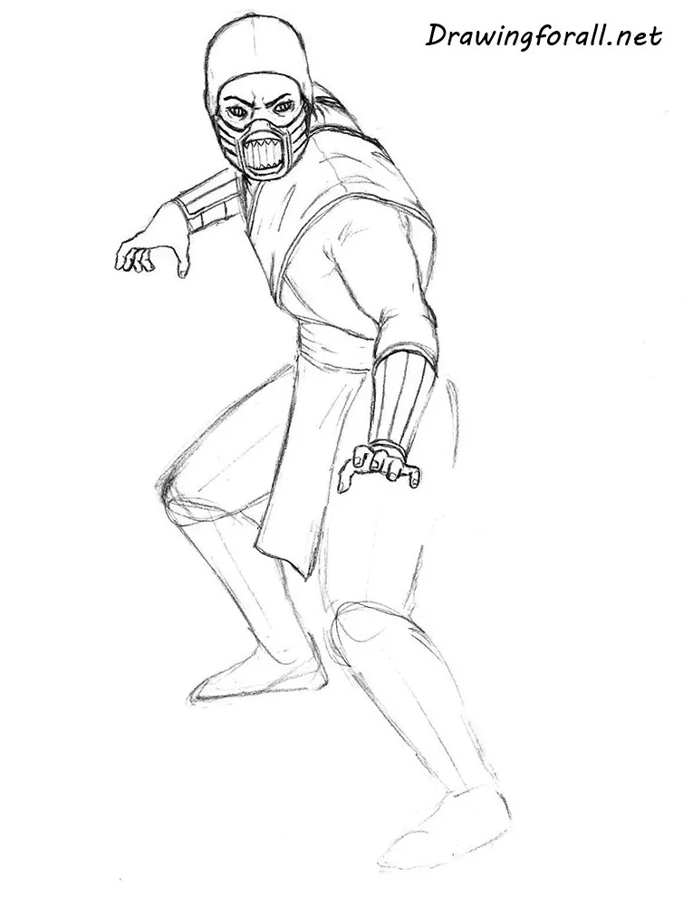 how to draw ninja from mortal kombat