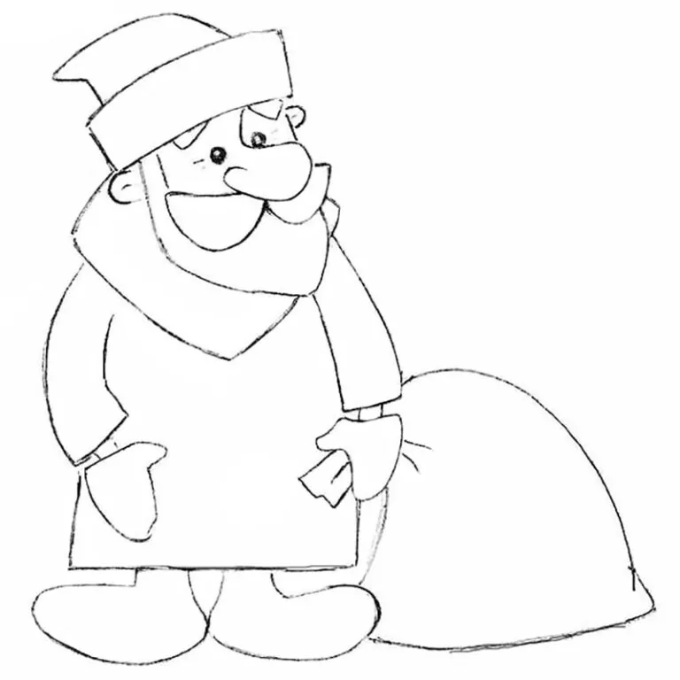 How to Draw Ded Moroz for Beginners