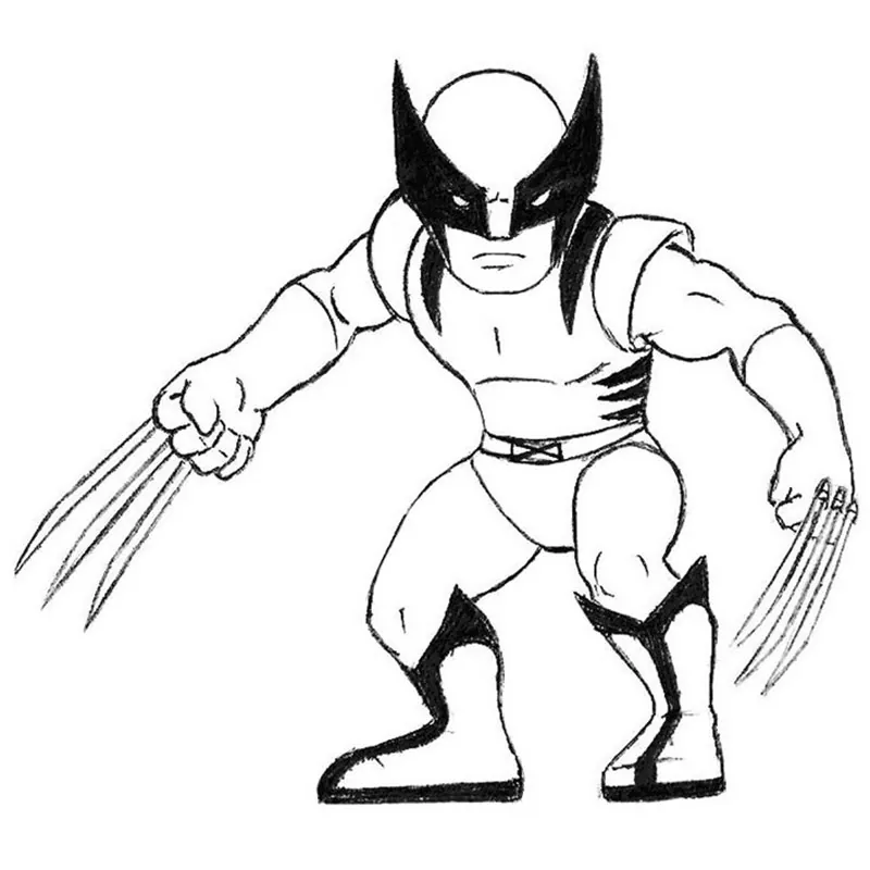 Learn How to Draw a Wolverine (Wild Animals) Step by Step : Drawing  Tutorials