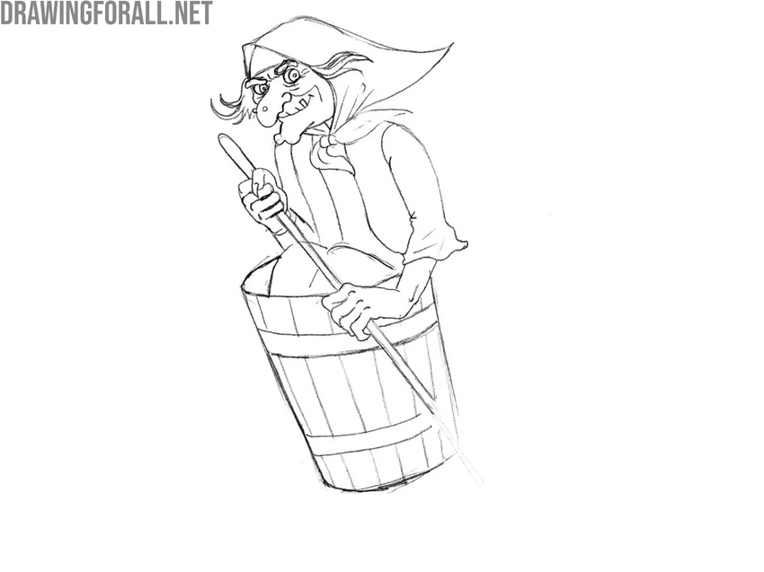 Draw the mortar of Baba Yaga