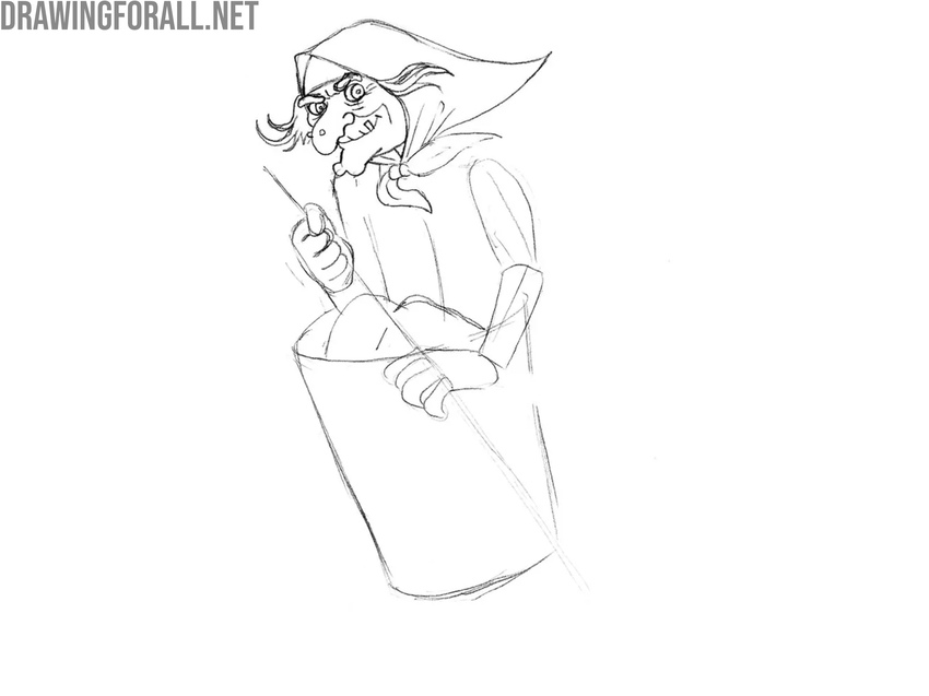 Sketch the headscarf and add hair