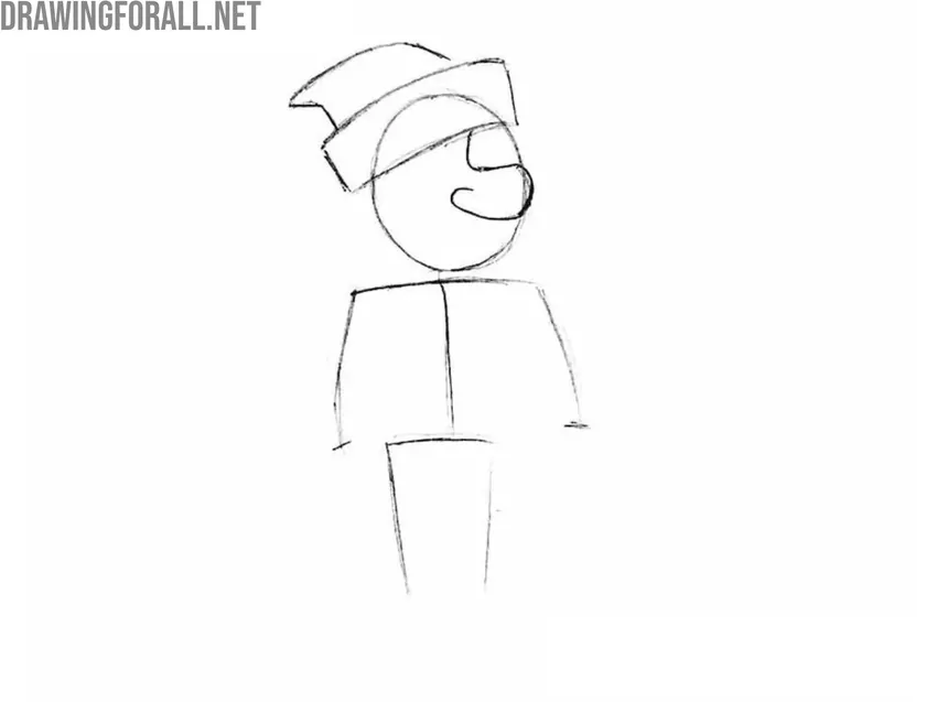 Sketch the Santa-style winter hat