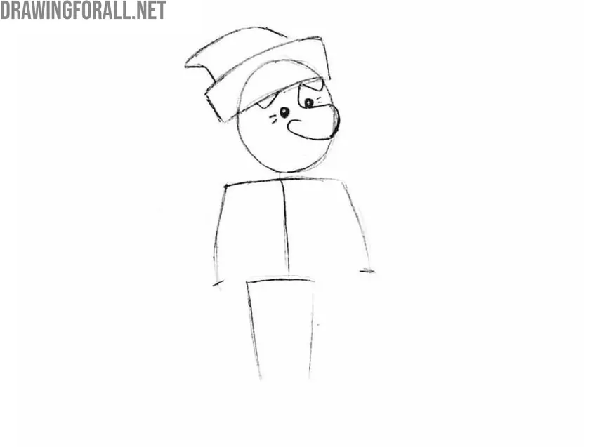 Draw the cartoon face of Ded Moroz