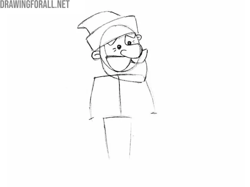 Add the mustache, beard, and ears