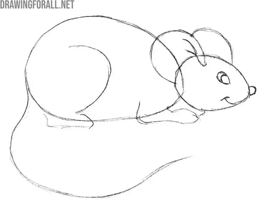 Draw the face of the cartoon mouse