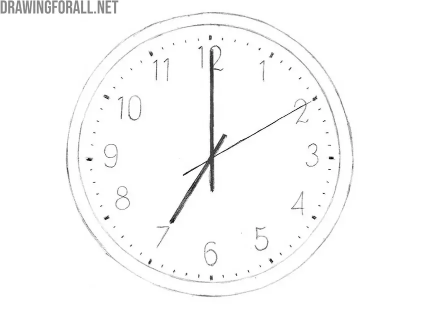 Draw the hands of the clock