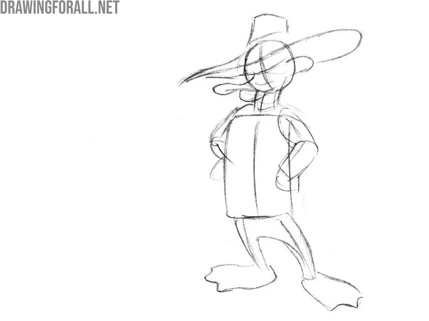 Outline the hat and bill