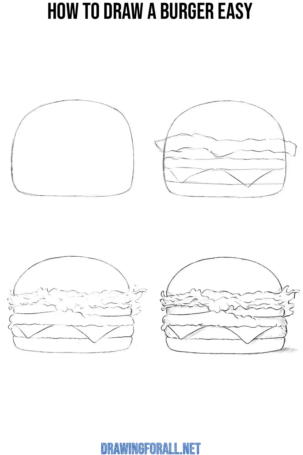 how to draw a burger easy