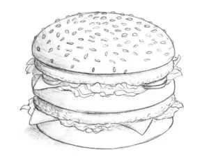 how to draw a hamburger featured image