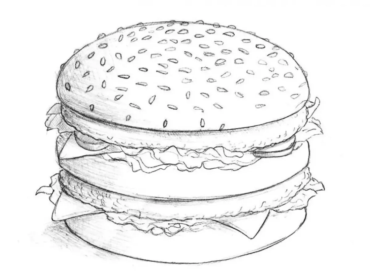 how to draw a hamburger featured image