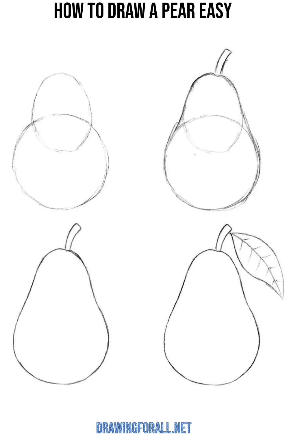 how to draw a pear easy